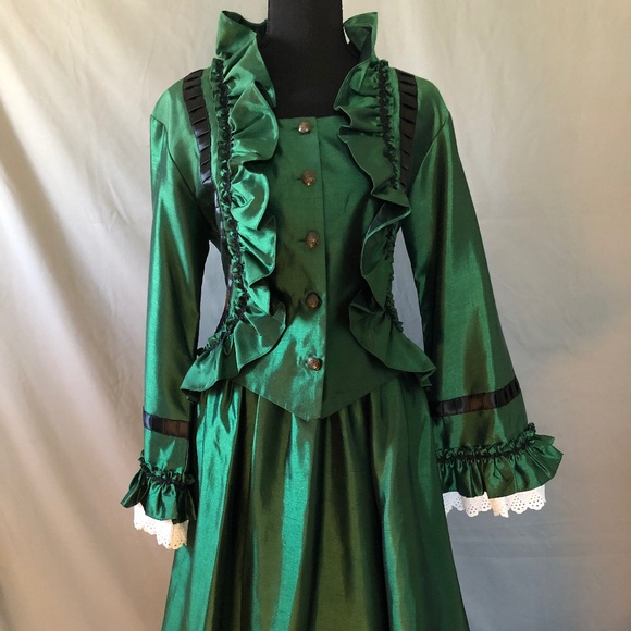 Emerald Green Victorian Costume - Picture 1 of 7